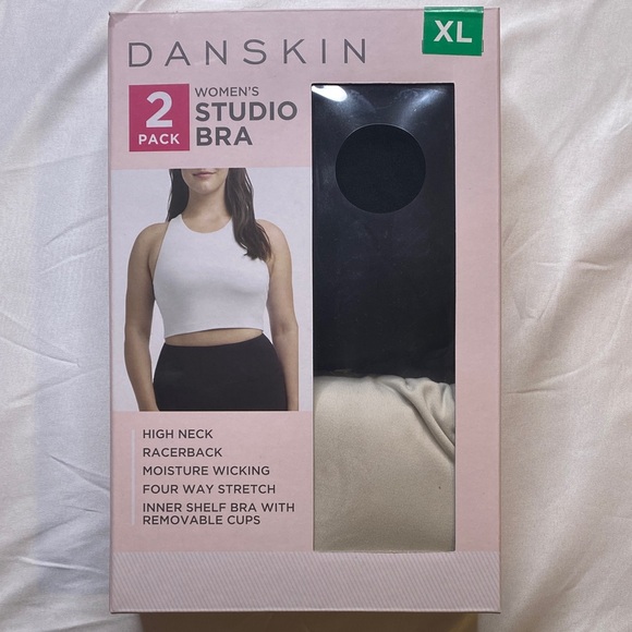 Danskin Studio Bra 2-Pack - Black and Cream - Picture 1 of 8